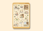 Book Lover Cats Stickers Sheet