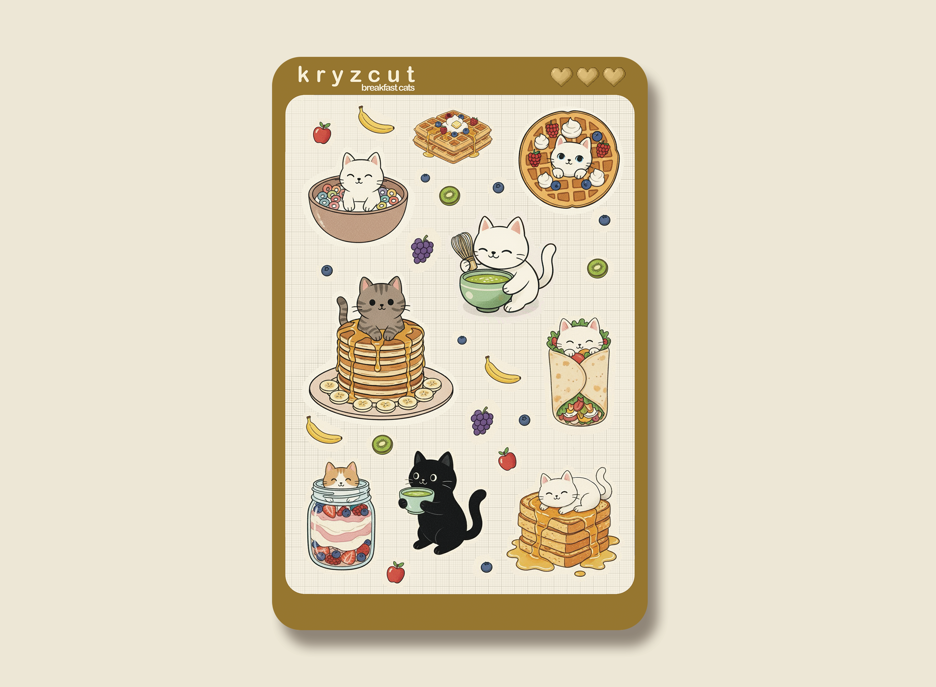 Breakfast Cats Sticker Sheet