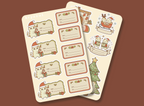Holiday Gift Labels Cat Stickers