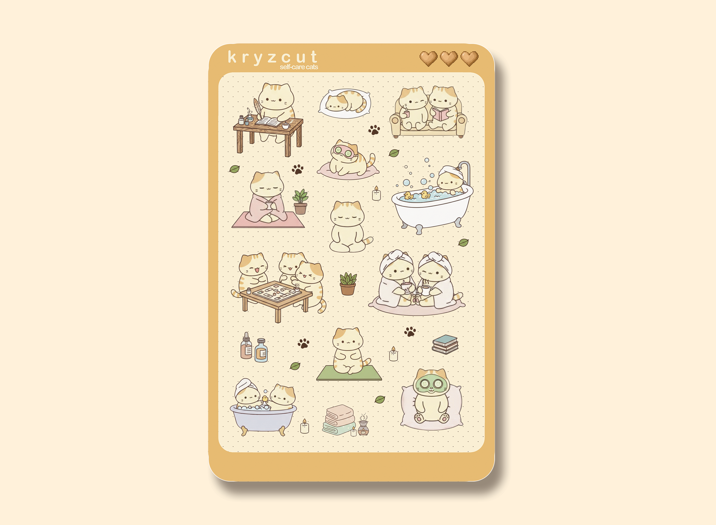 Self Care Cats Sticker Sheet