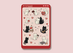 Valentines Cats Sticker Sheet