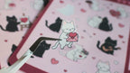 Valentines Cats Sticker Sheet