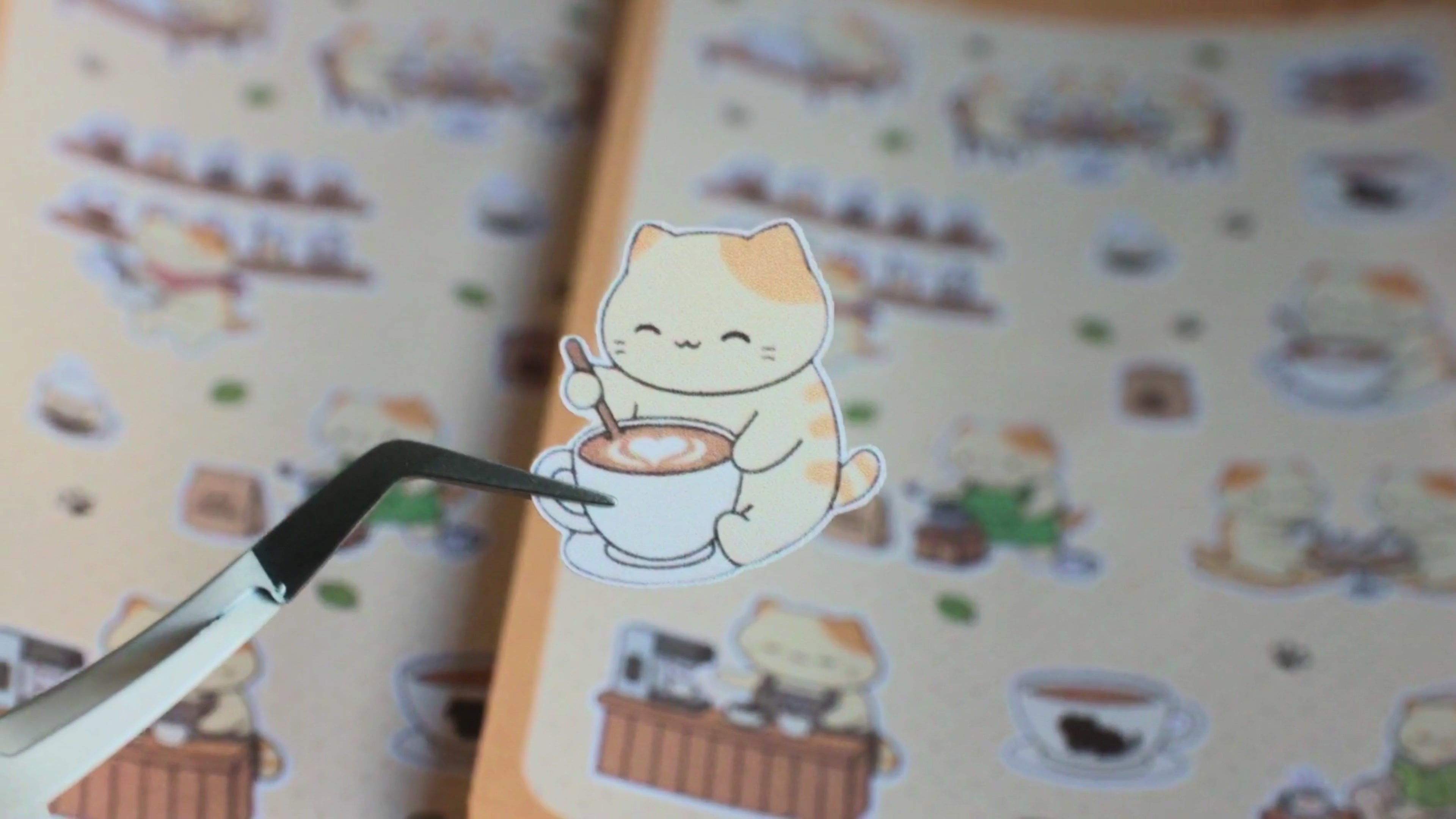 Cozy Cafe Cats Sticker Sheet